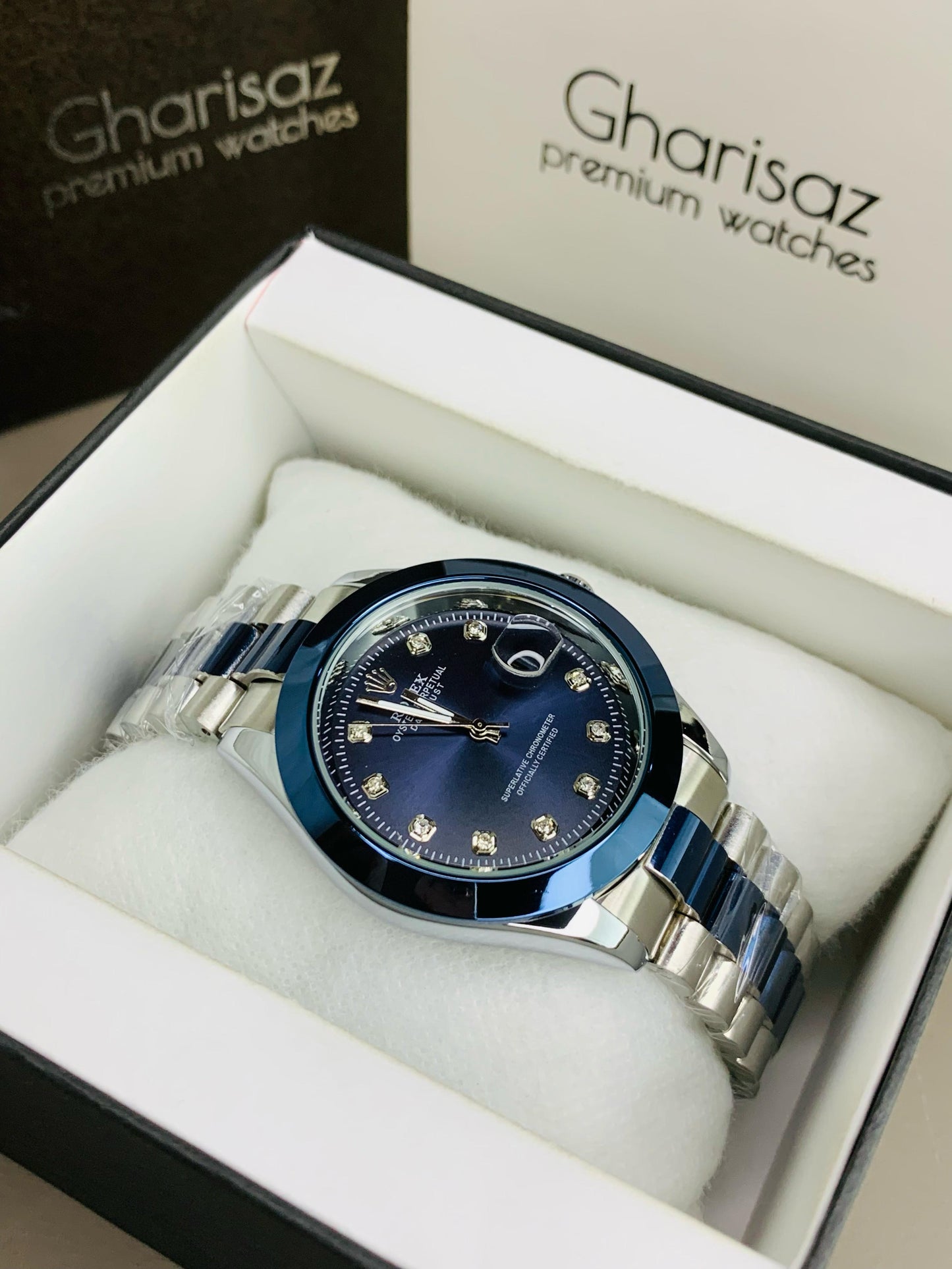 RLX Blue Date-Just Oyster Premium Men's Watch - Limited Edition